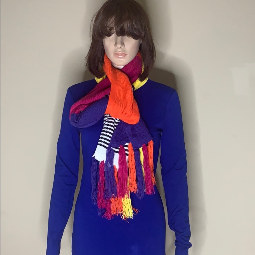 New York & Company Multicolored Patterned Scarf - image 1